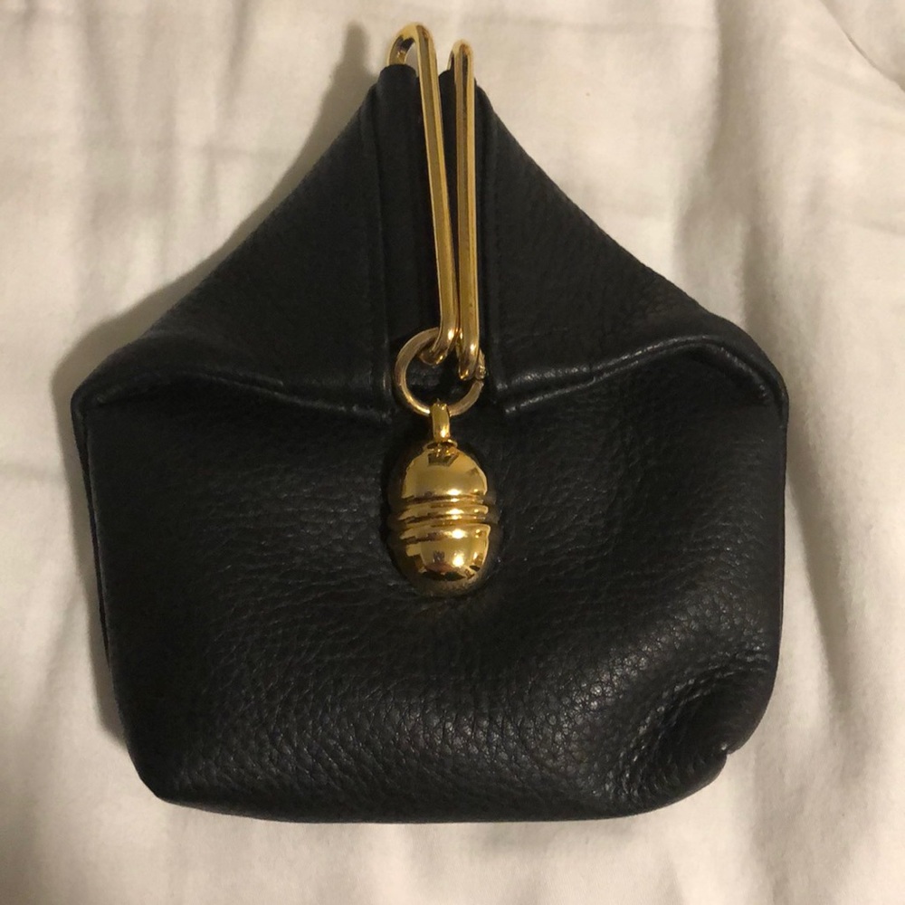 AHZI belt pouch purse bag black gold